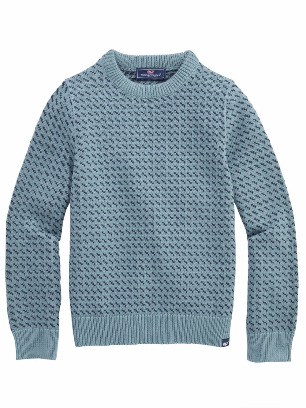 Vineyard Vines Blue Micro Pattern Crewneck Sweater Boys Size M (12-14)